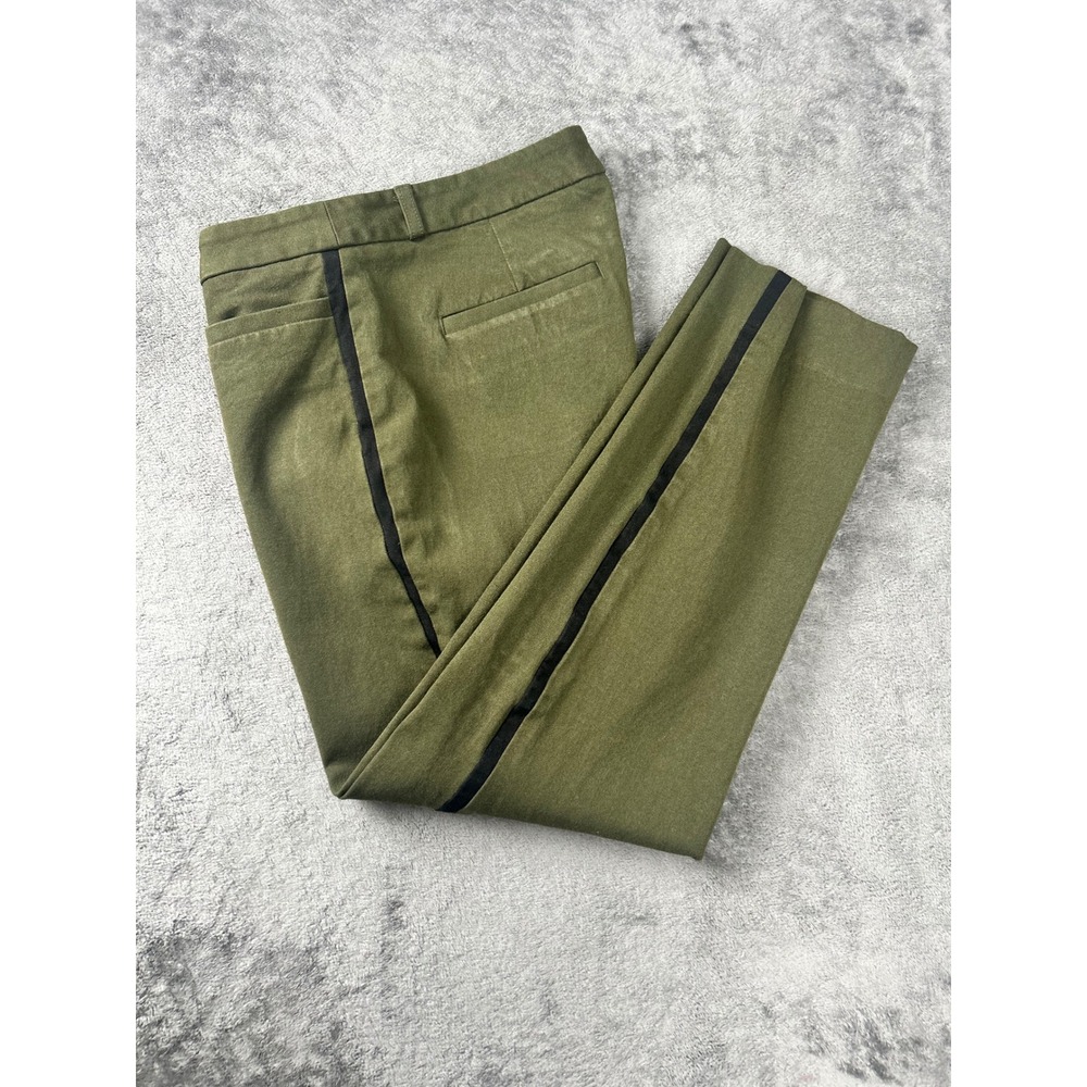 Banana Republic Sloan Olive Green Side Stripe Slim Leg Pants Womens Size 10
